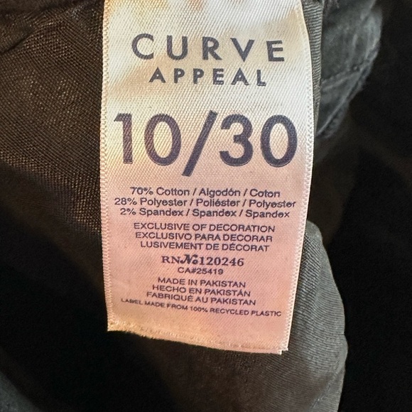 Curve Appeal Black Denim Comfy Stretchy Straight Leg Jeans Sz 10/30 - Picture 7 of 9